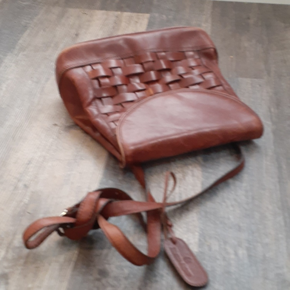 VINTAGE 70s Leather Etienne Aigner Braided  Purse - Picture 2 of 5